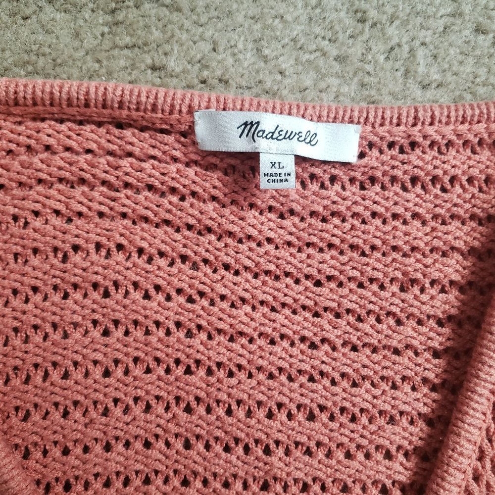Madewell Open Knit V-Neck Sweater/XL